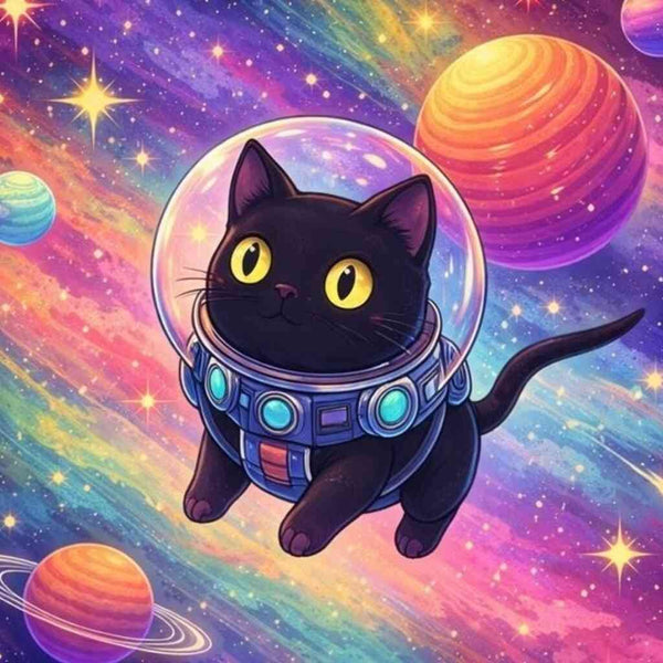 The Astronaut Cat — Diamond Painting Kit design