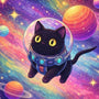 The Astronaut Cat — Diamond Painting Kit design
