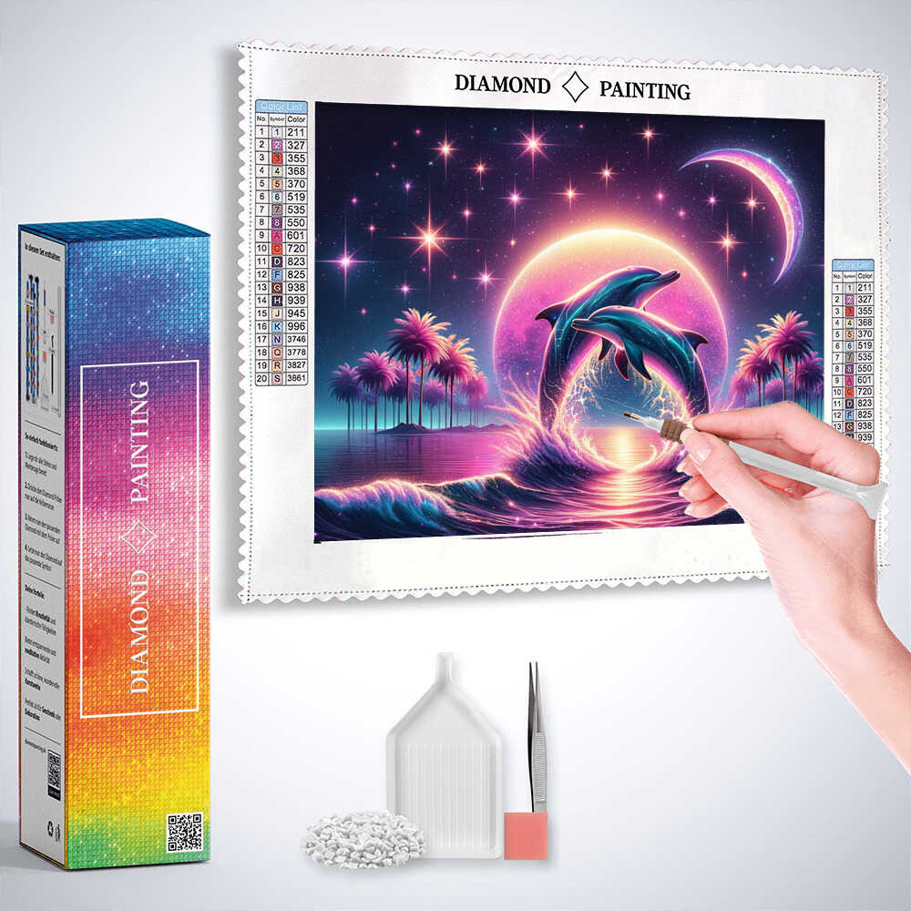 Dolphin Magic — Diamond Painting Kit, product view 3