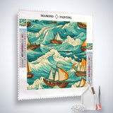 Ships at Sea Paperart — Diamond Painting Kit, product view 2