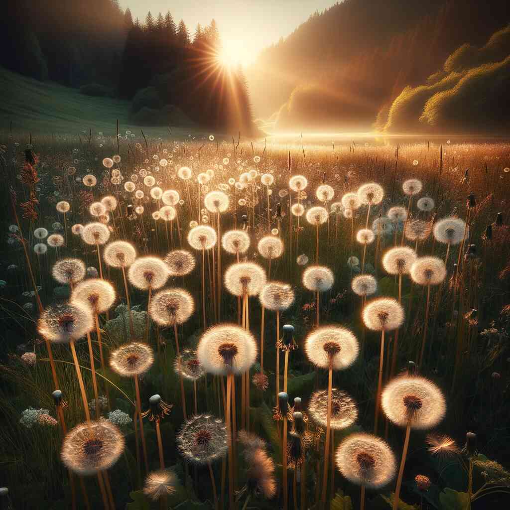 Morning above a Sea of Dandelions — Diamond Painting Kit design