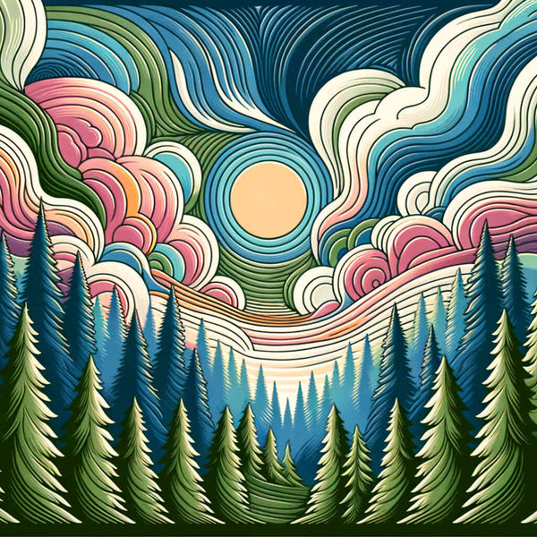 Forest tranquility, comic — Diamond Painting Kit design
