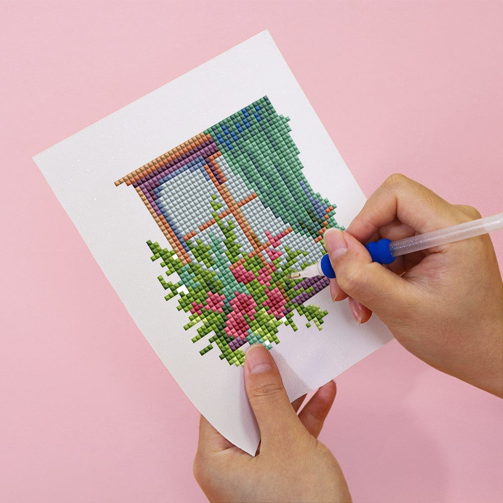 Floral Windows, Set of 12 — Mini Diamond Painting Set, product view 12