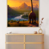 Dinosaur in front of nature — Diamond Painting Kit, product view 3