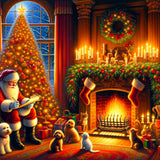 Christmas by the Fireplace — Diamond Painting Kit design