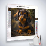 Dachshund looking into camera — Diamond Painting Kit, product view 2