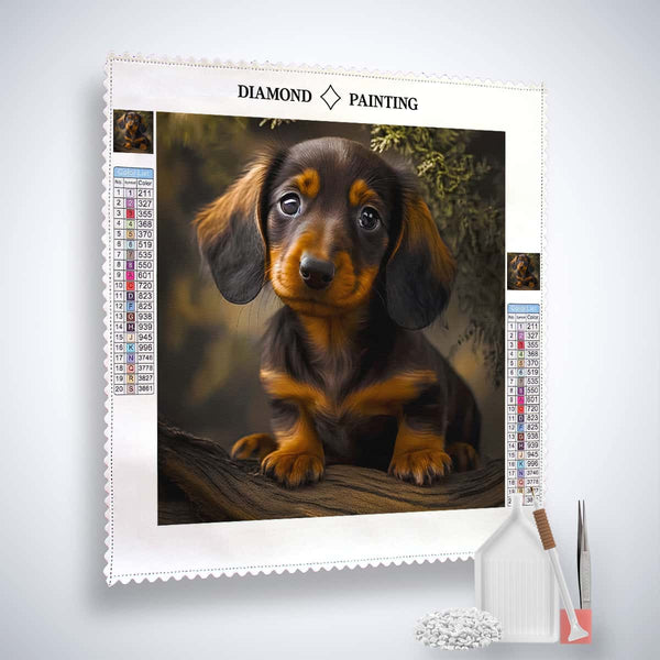 Dachshund looking into camera — Diamond Painting Kit, product view 2