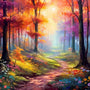 Enchanted Forest in Morning Light — Diamond Painting Kit design