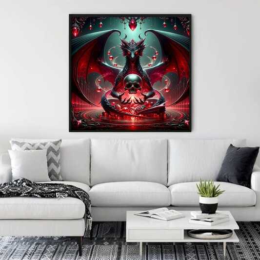 Skull Dragon — Diamond Painting Kit, product view 2