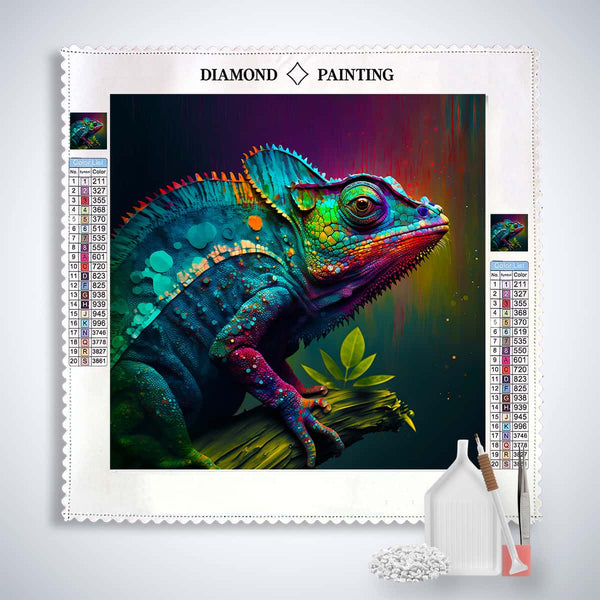Magnificent Chameleon — AB Diamond Painting Kit, product view 3