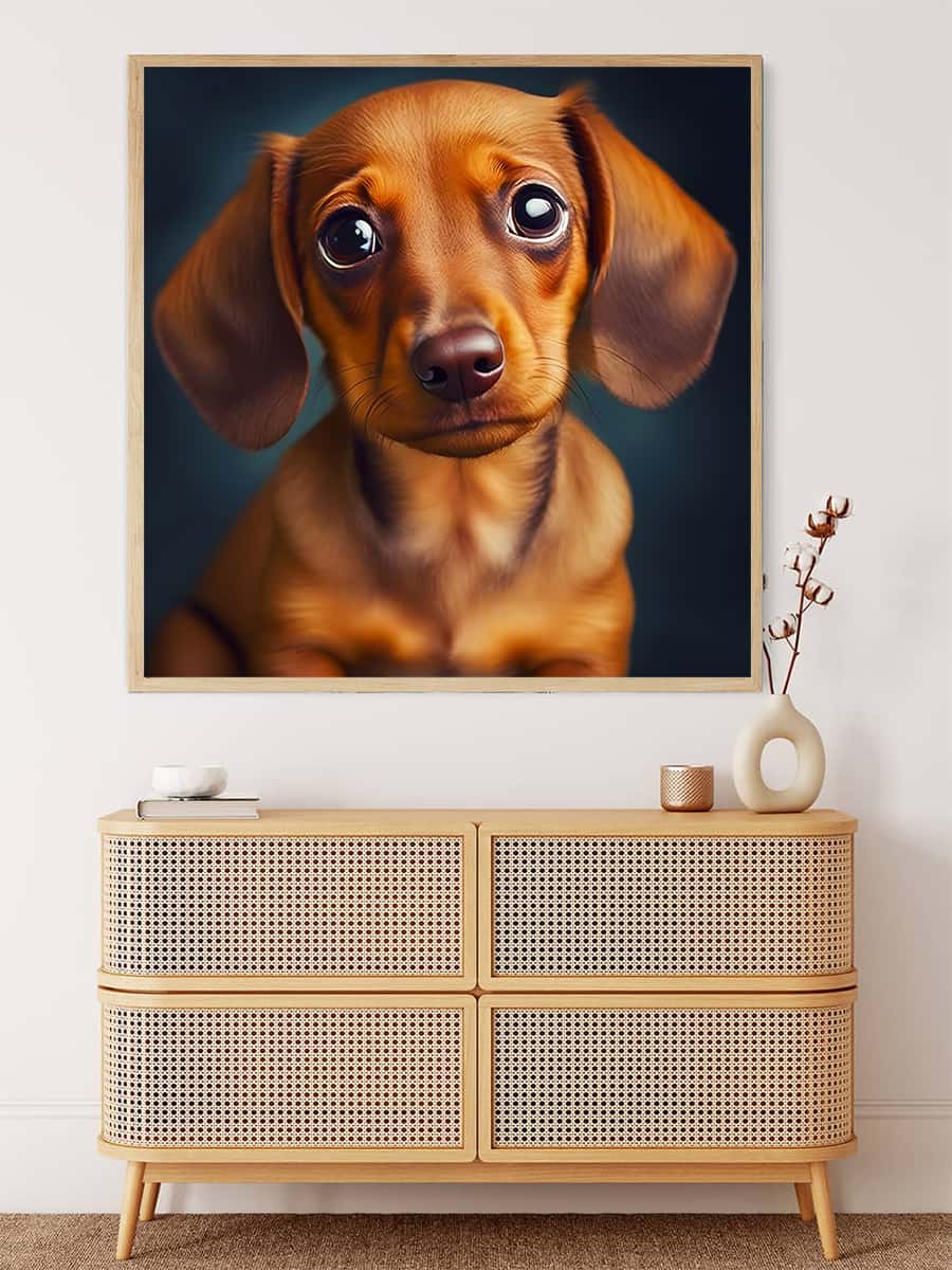 Dachshund with floppy ears — Diamond Painting Kit, product view 3