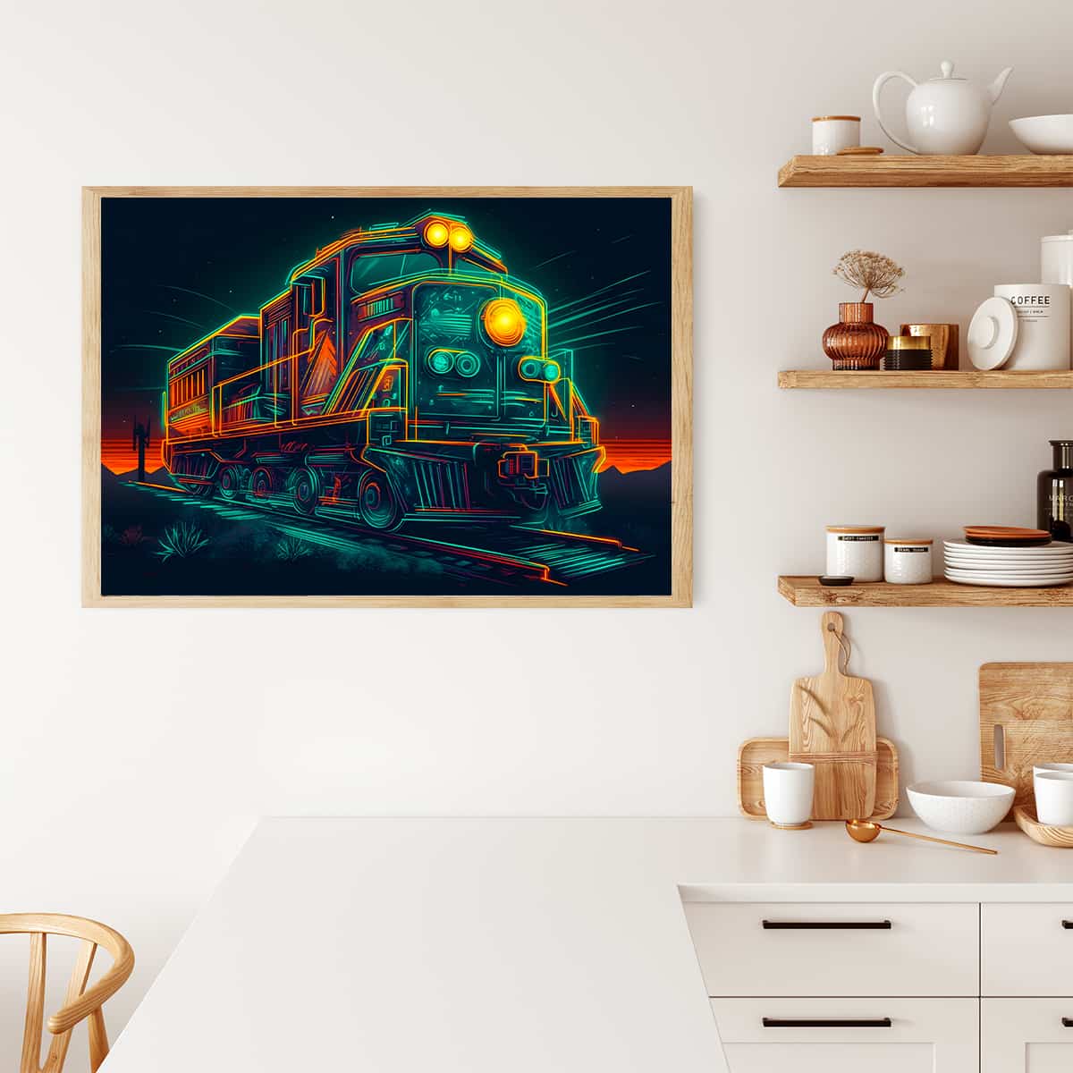 Train at night in the light — AB Diamond Painting Kit, product view 3
