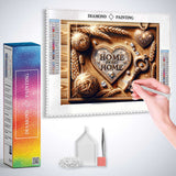 Home Sweet Home in Wood Tones — Diamond Painting Kit, product view 3