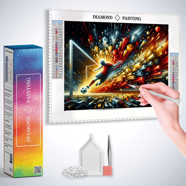 Football, abstract — Diamond Painting Kit, product view 3