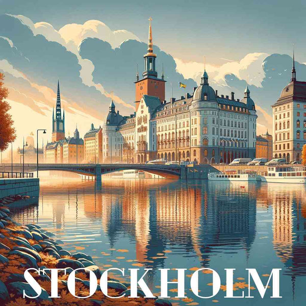 Autumn glow over Stockholm — Diamond Painting Kit design
