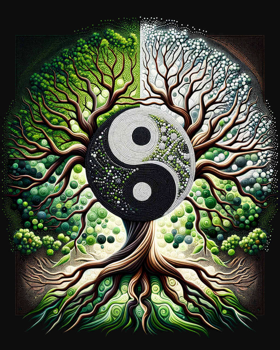 Jing and Jang Tree — Diamond Painting Kit design