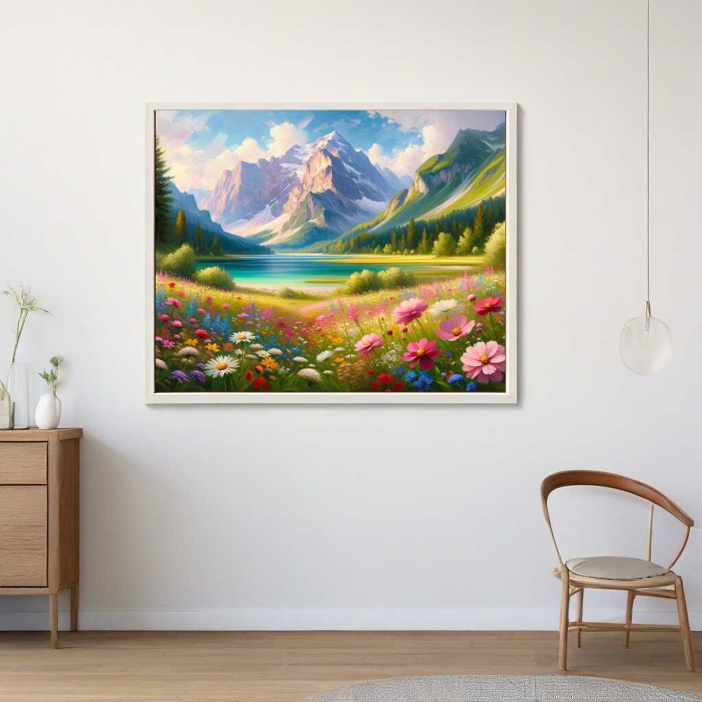 Wildflower Meadow beneath the Zugspitze — Diamond Painting Kit, product view 2
