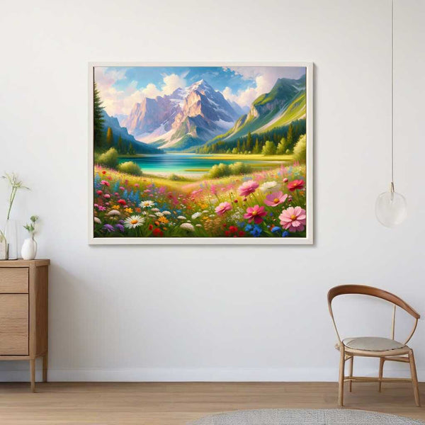 Wildflower Meadow beneath the Zugspitze — Diamond Painting Kit, product view 2
