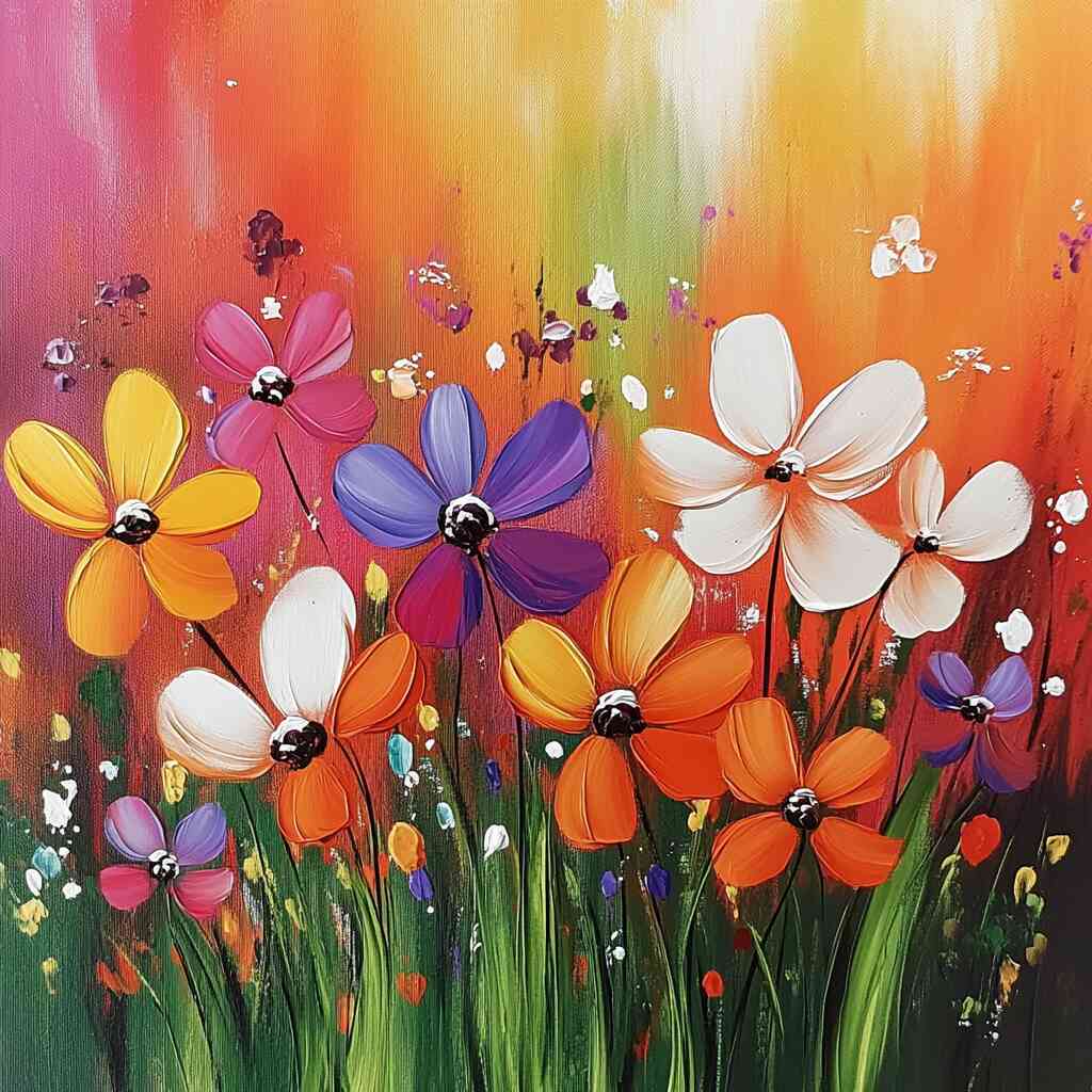 Abstract Flowers in Color — Diamond Painting Kit design