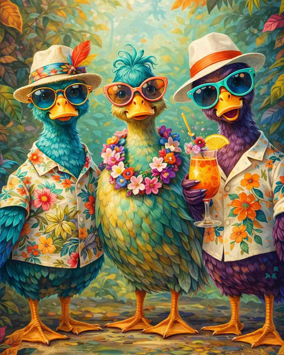 Tropical Bird Friends — Diamond Painting Kit design