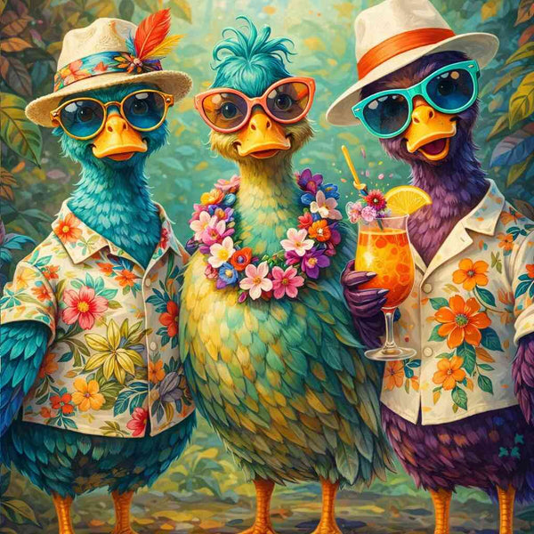 Tropical Bird Friends — Diamond Painting Kit design