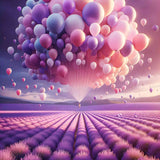 Balloons lavender field — Diamond Painting Kit design
