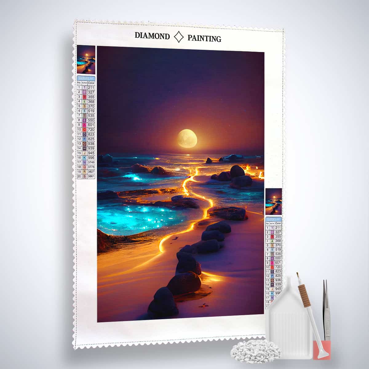 Light path on the beach — AB Diamond Painting Kit, product view 2