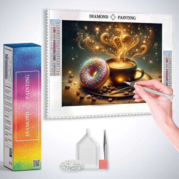 Coffee and a Donut — Diamond Painting Kit, product view 3