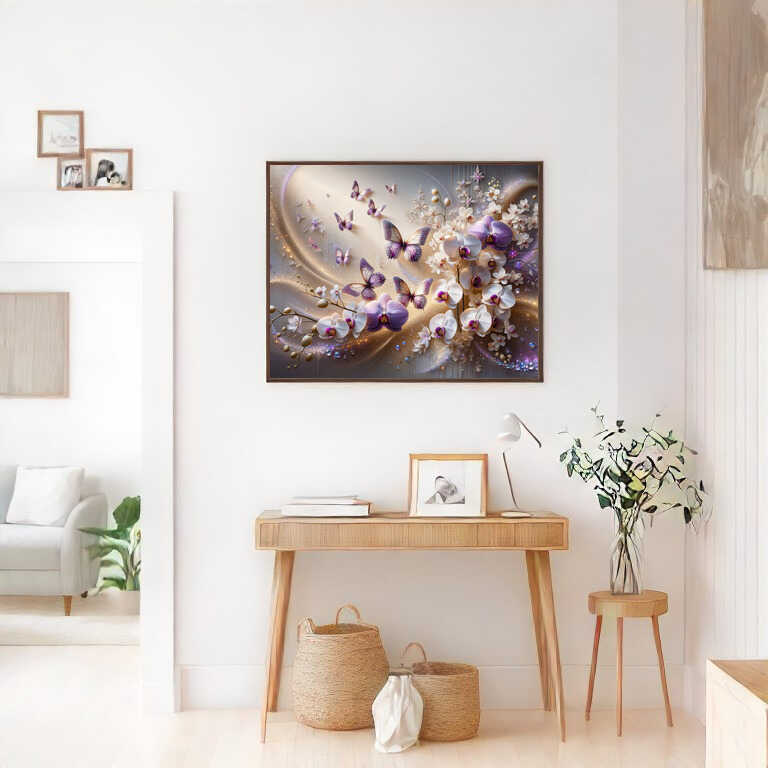 Butterflies and an Orchid — Diamond Painting Kit, product view 2