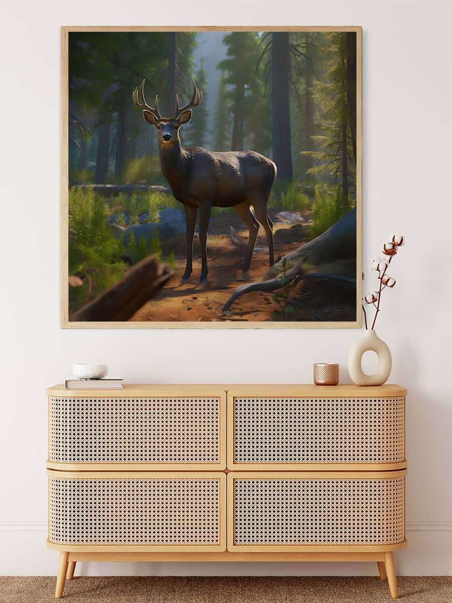Peaceful deer in the forest — Diamond Painting Kit, product view 3