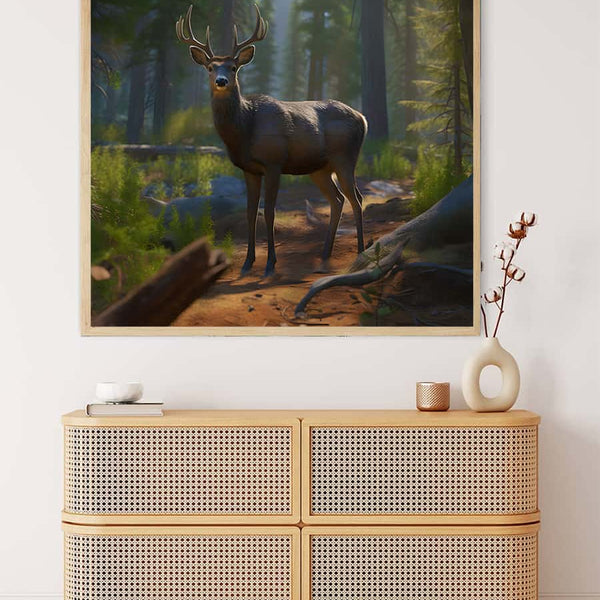 Peaceful deer in the forest — Diamond Painting Kit, product view 3