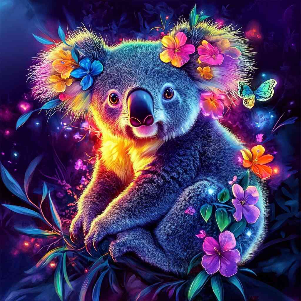 The Magical Koala Garden — Diamond Painting Kit design