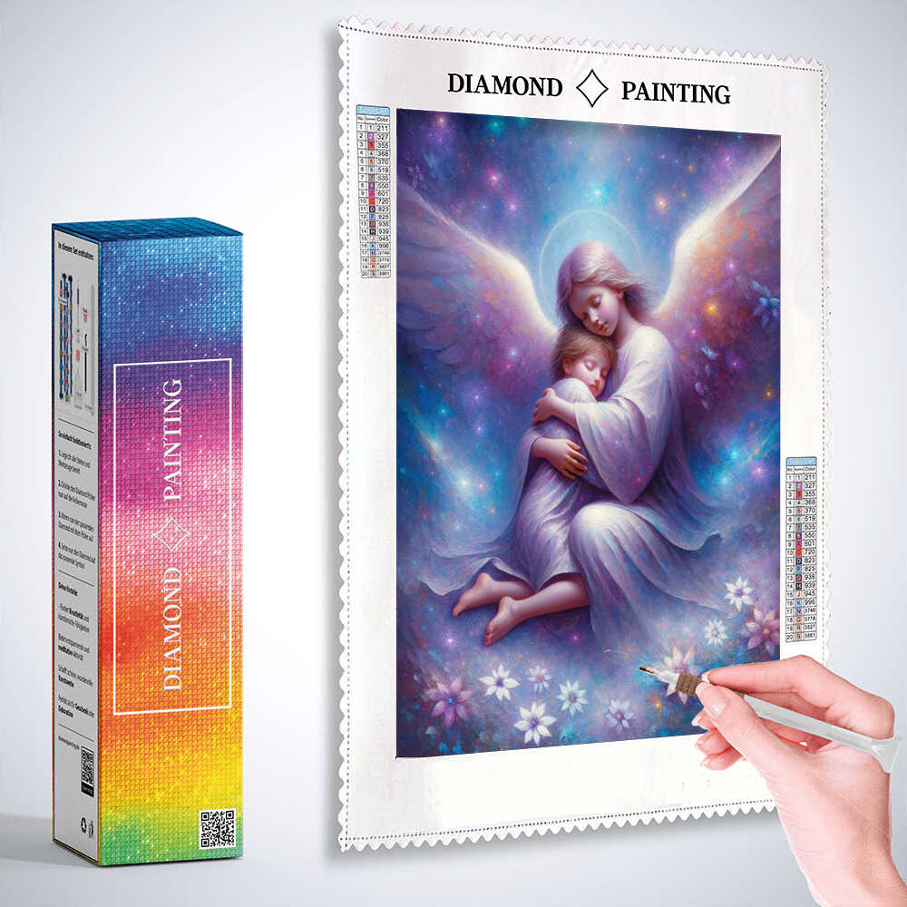 Child with guardian angel — Diamond Painting Kit, product view 3