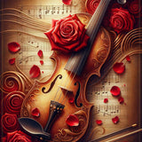 Violin with rose — Diamond Painting Kit design