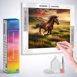 Horse Galloping at Sunset — Diamond Painting Kit, product view 3