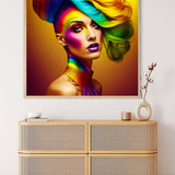 Woman with rainbow hairstyle — AB Diamond Painting Kit, product view 3