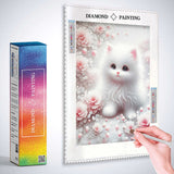 Pink flower cat — Diamond Painting Kit, product view 3