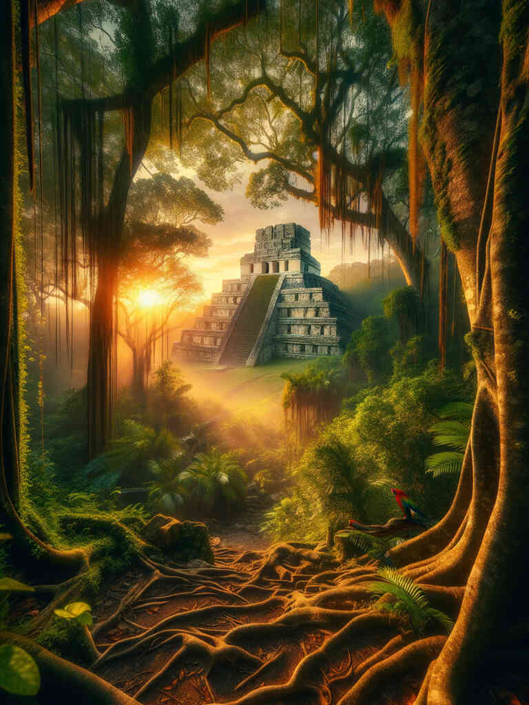 Maya Temple — Diamond Painting Kit design