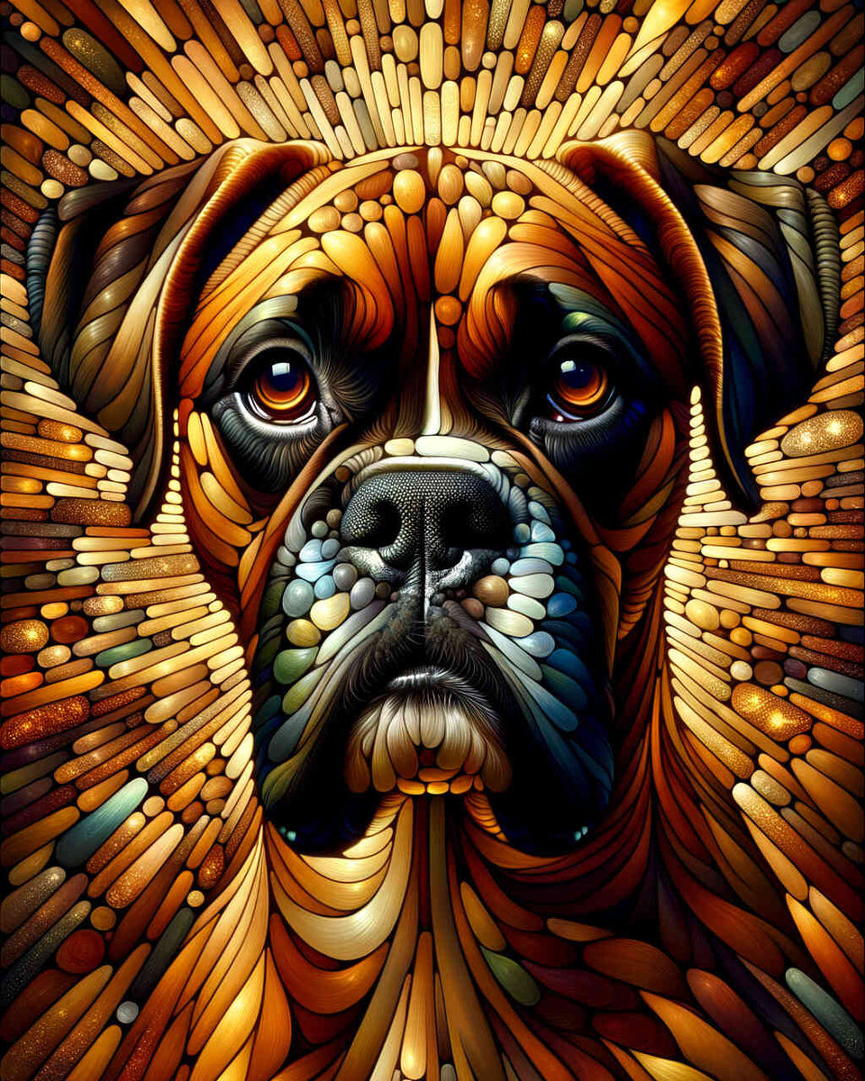 Boxer Dog Portrait — Diamond Painting Kit design