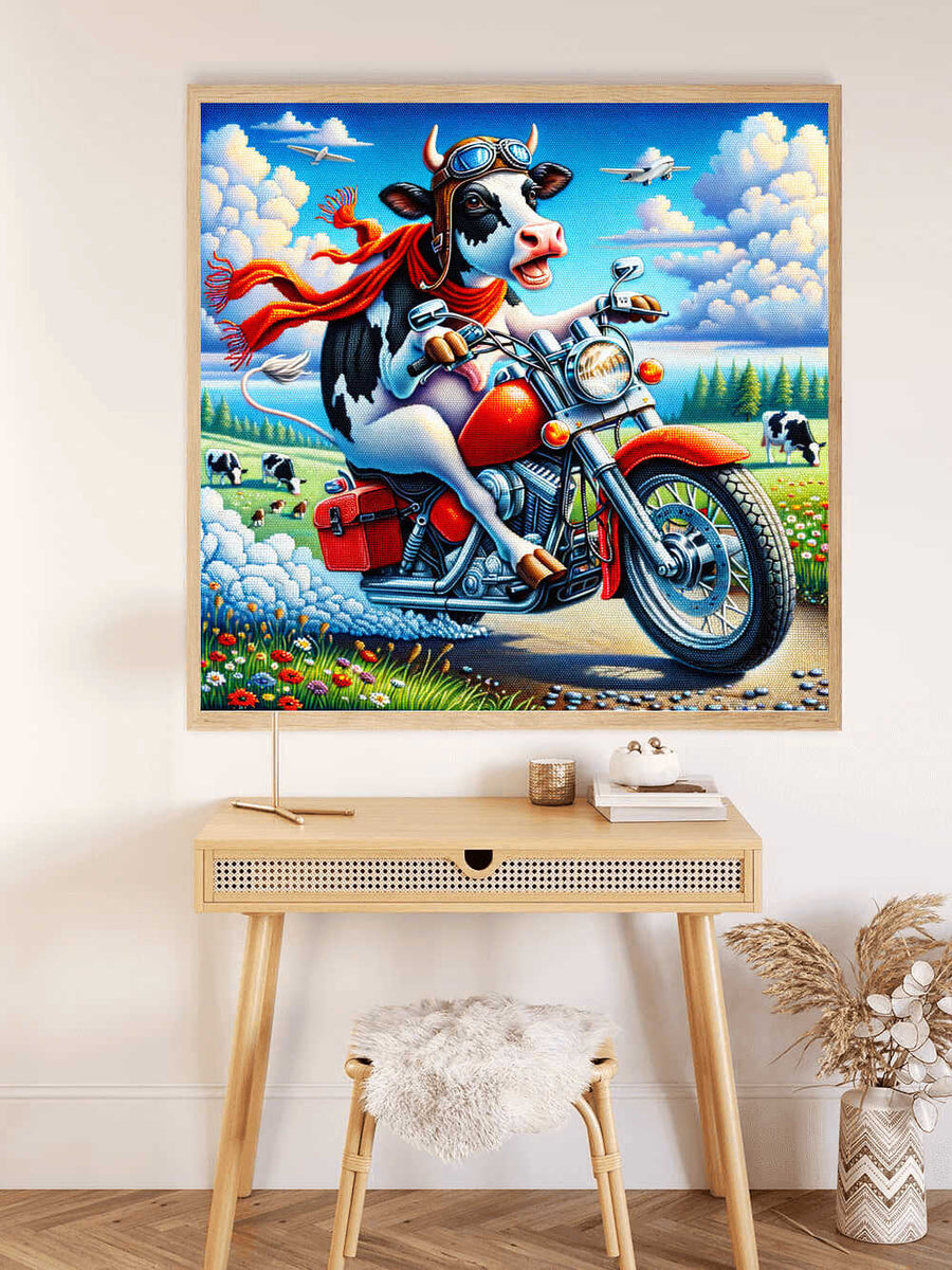 Motorcycle Cow — Diamond Painting Kit, product view 2