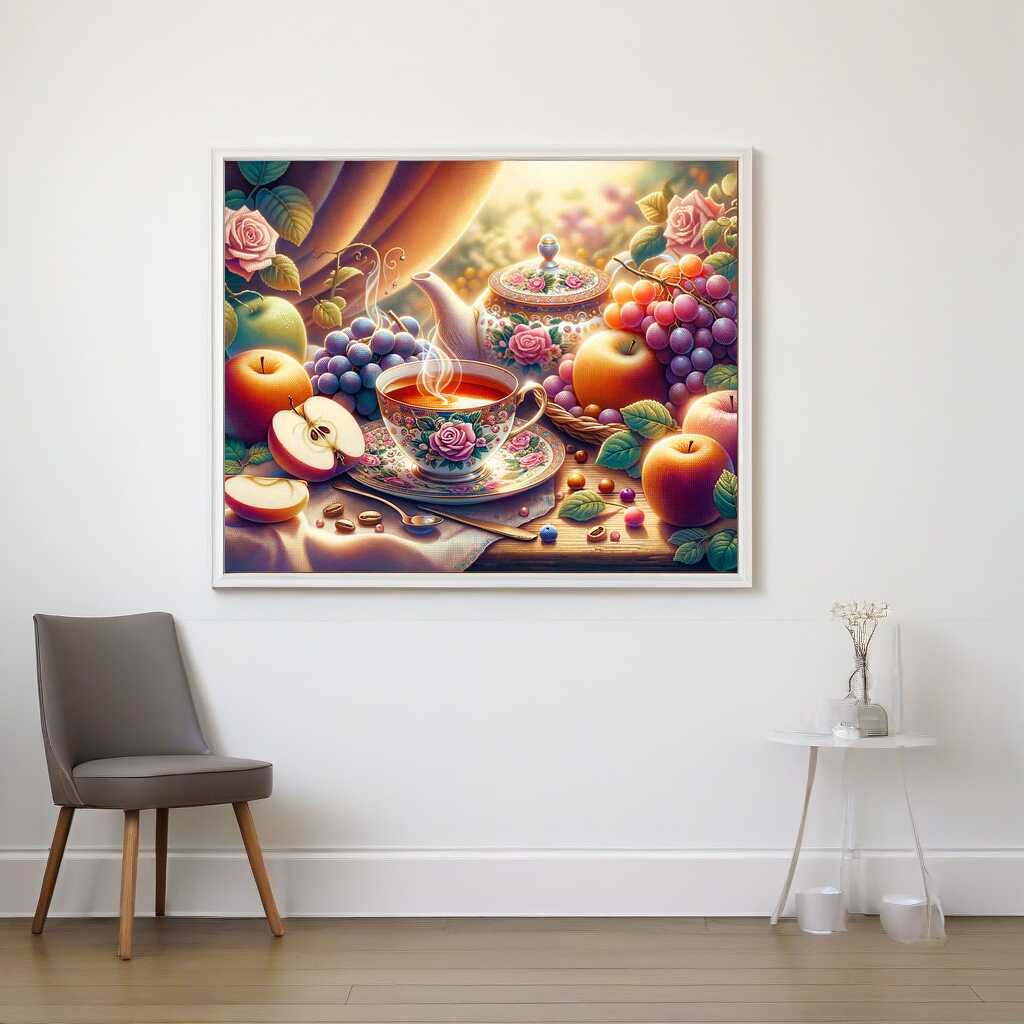 Teacup and Fruit — Diamond Painting Kit, product view 2