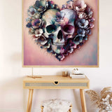 Skulls, heart flowers — Diamond Painting Kit, product view 2
