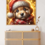 Puppy with Christmas hat — Diamond Painting Kit, product view 2