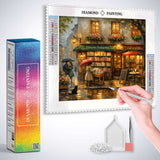 A Rainy Evening at the Bookshop — Diamond Painting Kit, product view 3