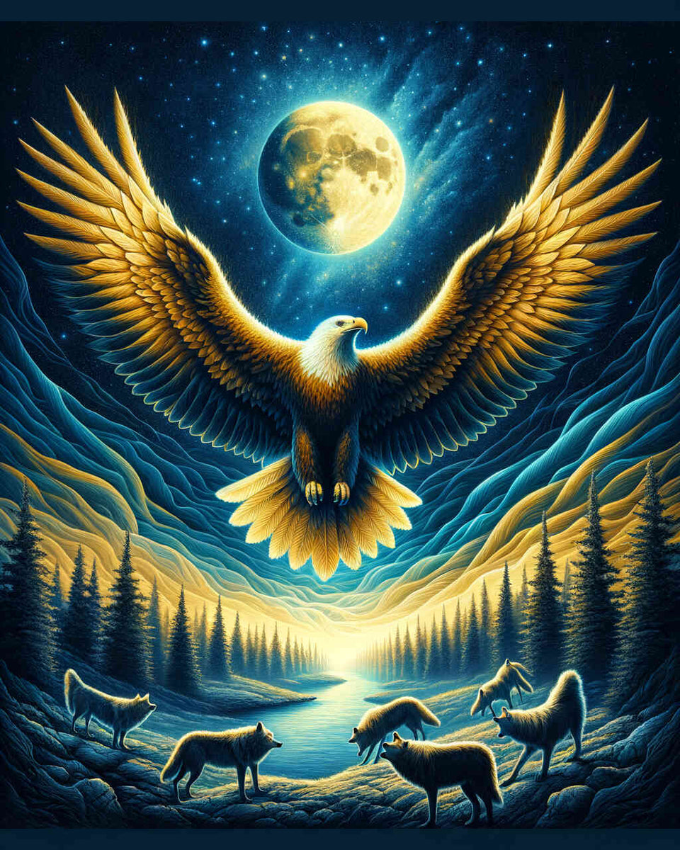 Eagle in the night — Diamond Painting Kit design