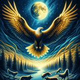 Eagle in the night — Diamond Painting Kit design