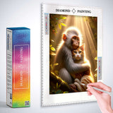 Monkey and kitten friends — Diamond Painting Kit, product view 3