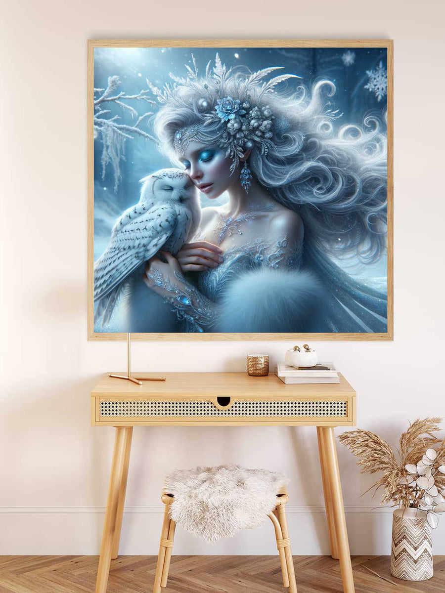 Ice Fairy with a Snowy Owl — Diamond Painting Kit, product view 2