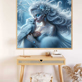 Ice Fairy with a Snowy Owl — Diamond Painting Kit, product view 2