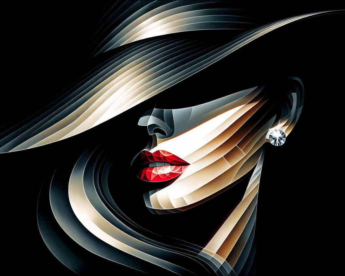 A Glance beneath the Hat — Diamond Painting Kit design